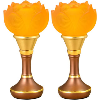 Colorful glazed lotus lantern for buddha and everlasting light