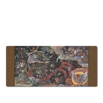 Big mouse pad desk mat office black myth wukong mural scroll teaches heart sutra fire illumination black cloud e-sports game anti-slip Big mouse pad desk mat office black myth wukong mural scroll teaches heart sutra fire illumination black cloud e-sports game anti-slip
