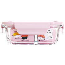 Separated glass lunch box microwaveable special bowl with lid lunch box office worker crisper lunch box 2239