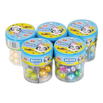 6 Bottles of Football-Shaped Crispy Chocolate Balls in a Box, Kidsren's Candy, Straw Candy, Various Fruit-Flavored Nostalgic Snacks