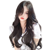 Curly wig female long hair real hair full real natural lace seamless big wave natural real hair full head wig set