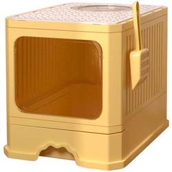 Extra large cat litter box, fully enclosed cat toilet, litter box, anti-splash, deodorizing litter box for big cats and kittens