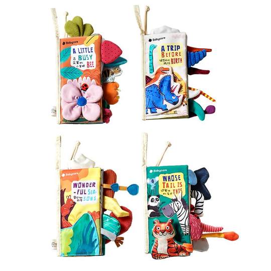 babycare尾巴布书婴儿可啃咬撕撕忙碌书新生见面圣诞礼物礼盒玩具