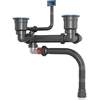 Kitchen sink drain pipe accessories single and double slot deodorant drainage pipe three-way sink drain universal set