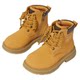 工装风｜斯纳菲女童马丁靴秋冬款户外黄色加绒小女孩公主保暖短靴