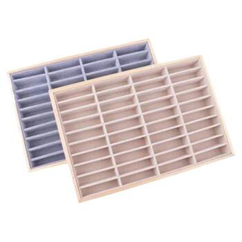 Bamboo and wood jewelry bracelet display tray bracelet jewelry tray 40-bit jewelry and jade storage box display display props