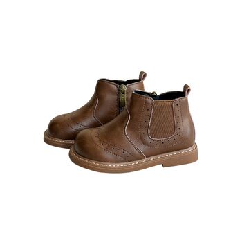 Children's autumn and winter korean style martin boots plus velvet cotton short boots