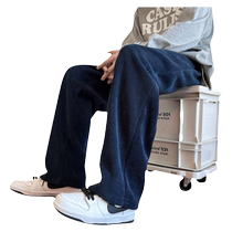 Corduroy mens pants spring and autumn loose large size trousers 2024 new trendy brand autumn and winter plus velvet straight casual pants