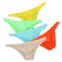 Mens briefs transparent underwear 2024 summer new comfortable briefs ice silk ultra-thin silky breathable youth