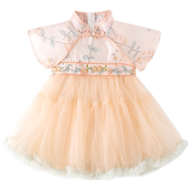 Girls Hanfu childrens dress summer dress 2024 new one-year-old baby dress summer childrens national style princess dress