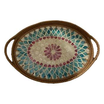 Vietnamese handmade autumn vine wreath shell basket