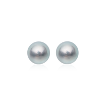 (Self-operated) Idokawa really many hemp gray seawater pearl earrings for women niche face small earrings cool and versatile