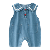 Clearance baby clothes summer jumpsuit full moon 100-day harem one-year-old bag fart clothes super cute and cute summer clothes