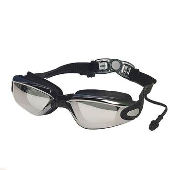 Earplug integrated high-definition waterproof and anti-fog electroplated swimming goggles