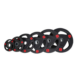 Rubber-Coated Barbell Plates for Men's Fitness, Weightlifting Dumbbell Plates, Home Set, Rubber Large-Hole Hand Grip Plates 2.5-25kg