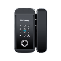 Glass door coded lock fingerprint lock office free open pore special no frame double open sliding door lock intelligent electronic lock