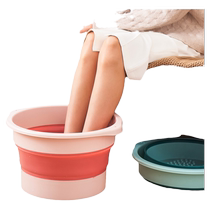 Heightened portable foldable foot bath bucket high and deep over the calf household ultra-high foot basin medicine pack massage base Japan