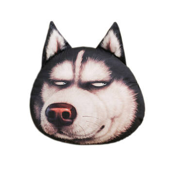Husky Sleeping Pillow Plush Toy for Boys and Girls, Large Dog Head Doll, Washable Funny Doll, Husky Plush Toy