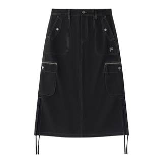 FILA FUSION斐乐潮牌梭织裙女裙春秋款徒步裙长裙通勤微弹工装裙