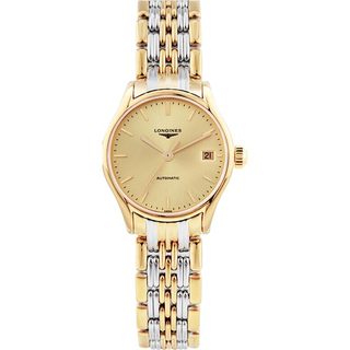 Позолоченные женские механические часы longines swiss rhythm