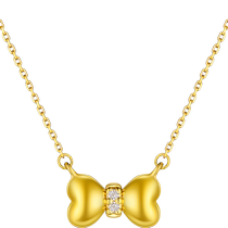 Lukfook Jewelry I Charm Era Bow Diamond Necklace Women’s Fashion 18k Gold Set Chain Price cMN2317