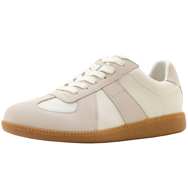 MBU Waterproof Moral Training Shoes for Women Autumn Forrest Gump Versatile 2025 New Niche Retro Men's Flat White Shoes