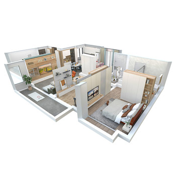 Customized wardrobe for the whole house + furniture for move-in