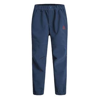 儿童软壳裤加绒男童冲锋裤女童一体绒防风防水裤滑雪裤户外登山裤