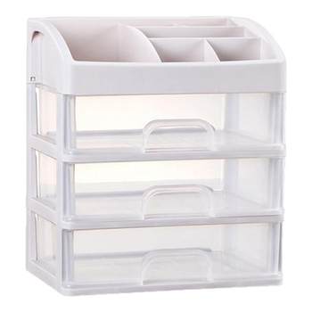 2 3-layer transparent cosmetic storage box jewelry dressing table desktop storage rack household skin care products drawer type