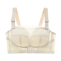 Strapless underwear for women non-slip push-up large breasts anti-sagging tube top full cup invisible front buckle bra