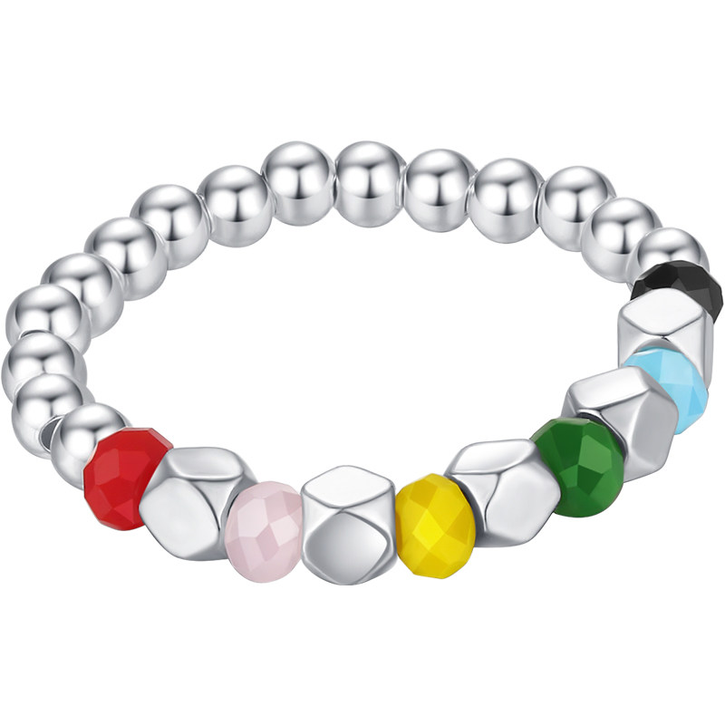 Modian S925 Silver Dopamine Beaded Retractable Ring