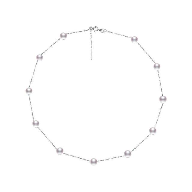 Demi S925 Silver Gypsophila Pearl Collarbone Necklace for Women