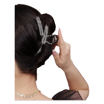 Gold wheat ear grabbing clip high-end hair clip elegant hair clip for womens back of head eight-character bangs 2023 high-end shark clip