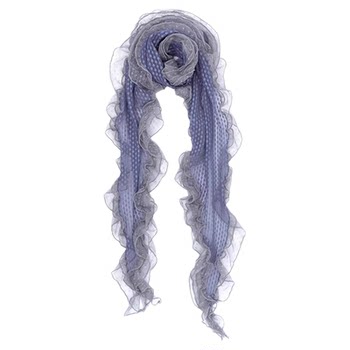 Polka dot lace long silk scarf 2025 new style neck tie