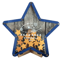 Star transparent five-pointed star custom wood chip sign-in frame annual meeting opening layout creative event signature board