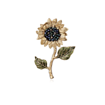 (Self-operated) she’s Van Gogh Sunflower Handmade Beads Retro Colorful Crystal Brooch High-end Corsage for Women