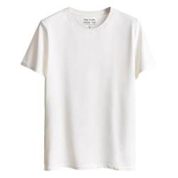 Madden workwear American retro heavyweight pure cotton off-white T-shirt right shoulder half-sleeved short-sleeved bottoming shirt men’s summer