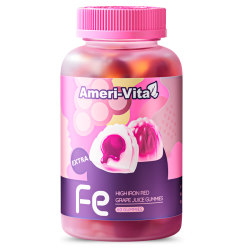 AmeriVita Iron Supplement Gummies Women's Qi and Blood ຂອງເດັກນ້ອຍຖືພາ ເສີມທາດເຫຼັກຫຼັງເກີດພະຍາດເລືອດຈາງ ບໍາລຸງເລືອດ