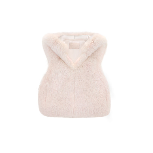POET WONG Fufu milk fox imported Saga grade exclusive custom-dyed real fox fur vest young fur