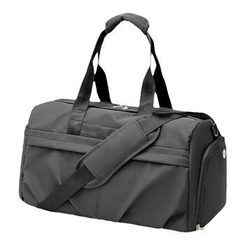 Versatile travel fitness bag shoe compartment/wet and dry separation