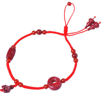 Cinnabar Zodiac Red Rope Anklet 2024 ປີຂອງຕີນມັງກອນເຄື່ອງປະດັບສັນຕິພາບ Buckle ສາຍແຂນສັດປີວິທີການວັດຖຸບູຮານ Braided Anklet