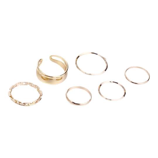 Conjunto de anillos estilo frío europeo y americano.