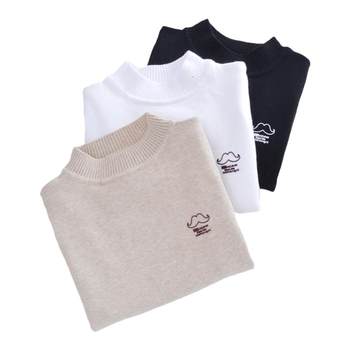 Children's cotton sweater baby round neck black and white bottoming shirt