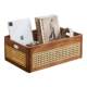 Solid wood rattan storage basket large size office miscellaneous items