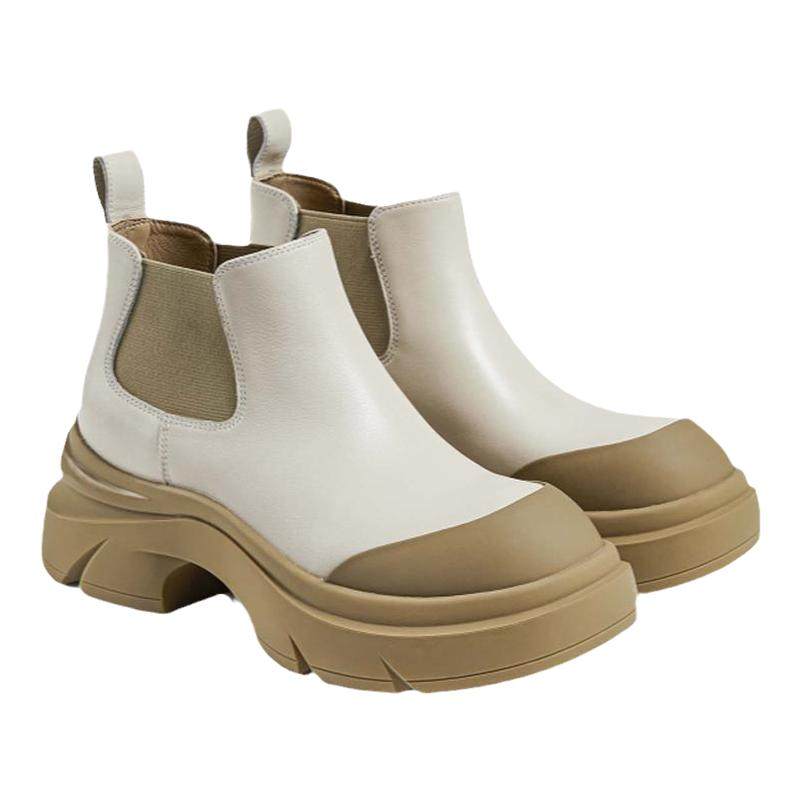 Cowhide heightened spring new short boots Eveydi