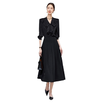 2024 new summer fashion black shirt pleated skirt womens professional temperament small fragrance style suit interview formal wear commuting
