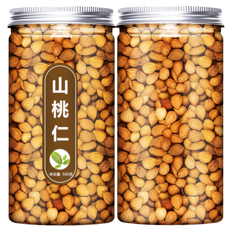 桃仁天然中药材正品特级新货食用带皮去皮炒山桃仁片500g克红花粉