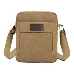 Men's shoulder bag canvas casual simple messenger bag Middle -aged and elderly shoulder bag Multi -layer business collection wallet elderly backpack