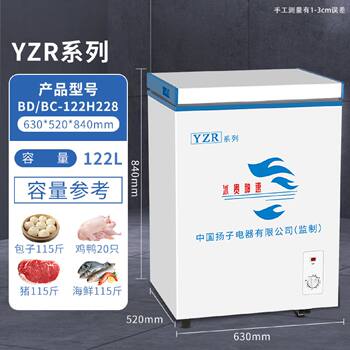 First-class energy-saving yzr freezer small household refrigeration dual-temperature double-door stall usb mini freezer