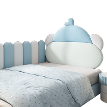 Childrens room tatami wall surround soft linen fabric headboard back cushion elk wall anti-collision sticker self-adhesive customization
